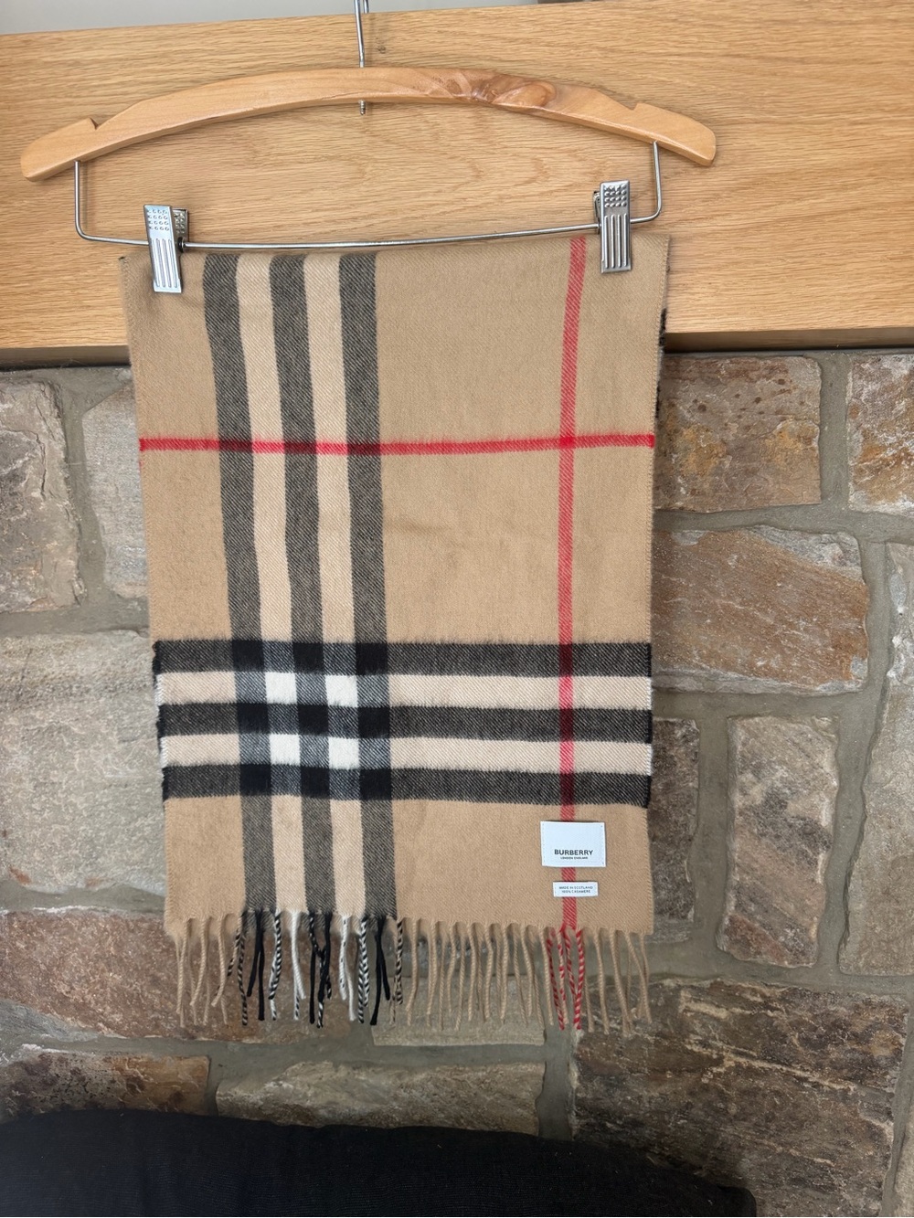 Burberry London England Classic Check Scarf 100% Cashmere NYC monogram